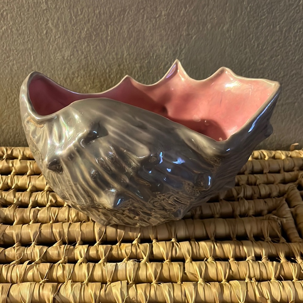 Vintage Ceramic Seashell Planter
